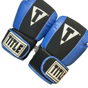 Title Boxing Gel World Bag Gloves Blue Size M 12 Ounce Kick Boxing Martial Arts